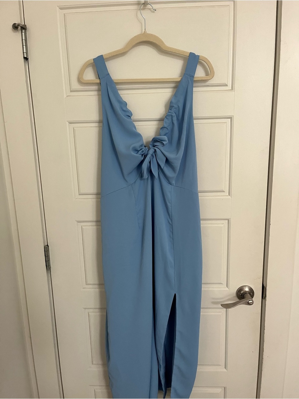 Abercrombie & Fitch Light Blue Backless Tie-Front Dress